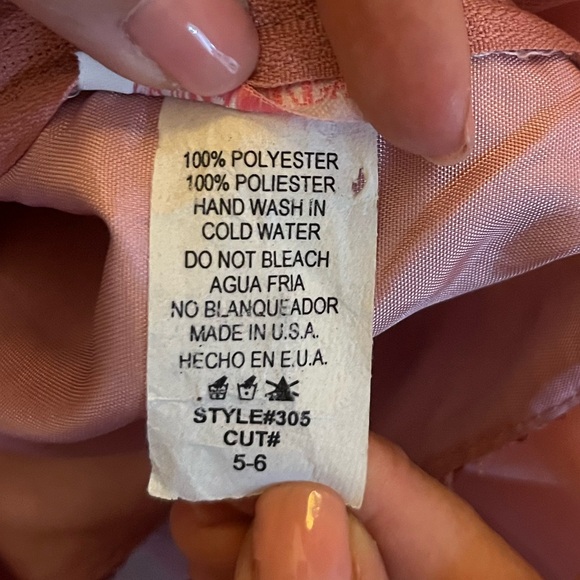 Girls size 5/6 formal dress pink with gauzy full length skirt no brand - Picture 3 of 3